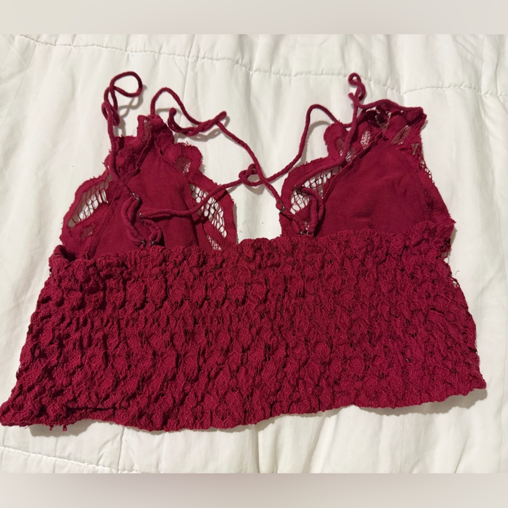 Free People Lace Bandeau in Deep Red - Picture 3 of 3